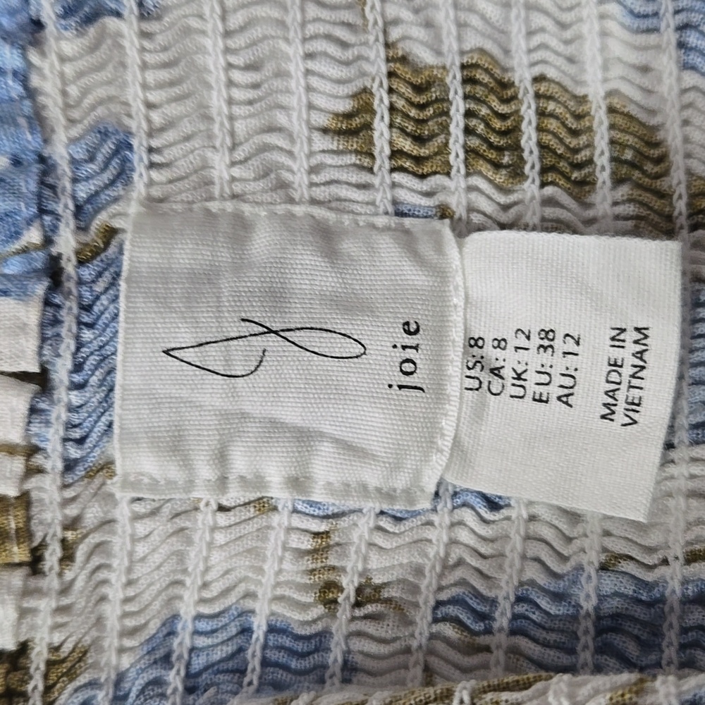 Joie Floral Linen Blend Midi Dress Size 8 Cottagecore Tradwife Easter Spring - Picture 6 of 15